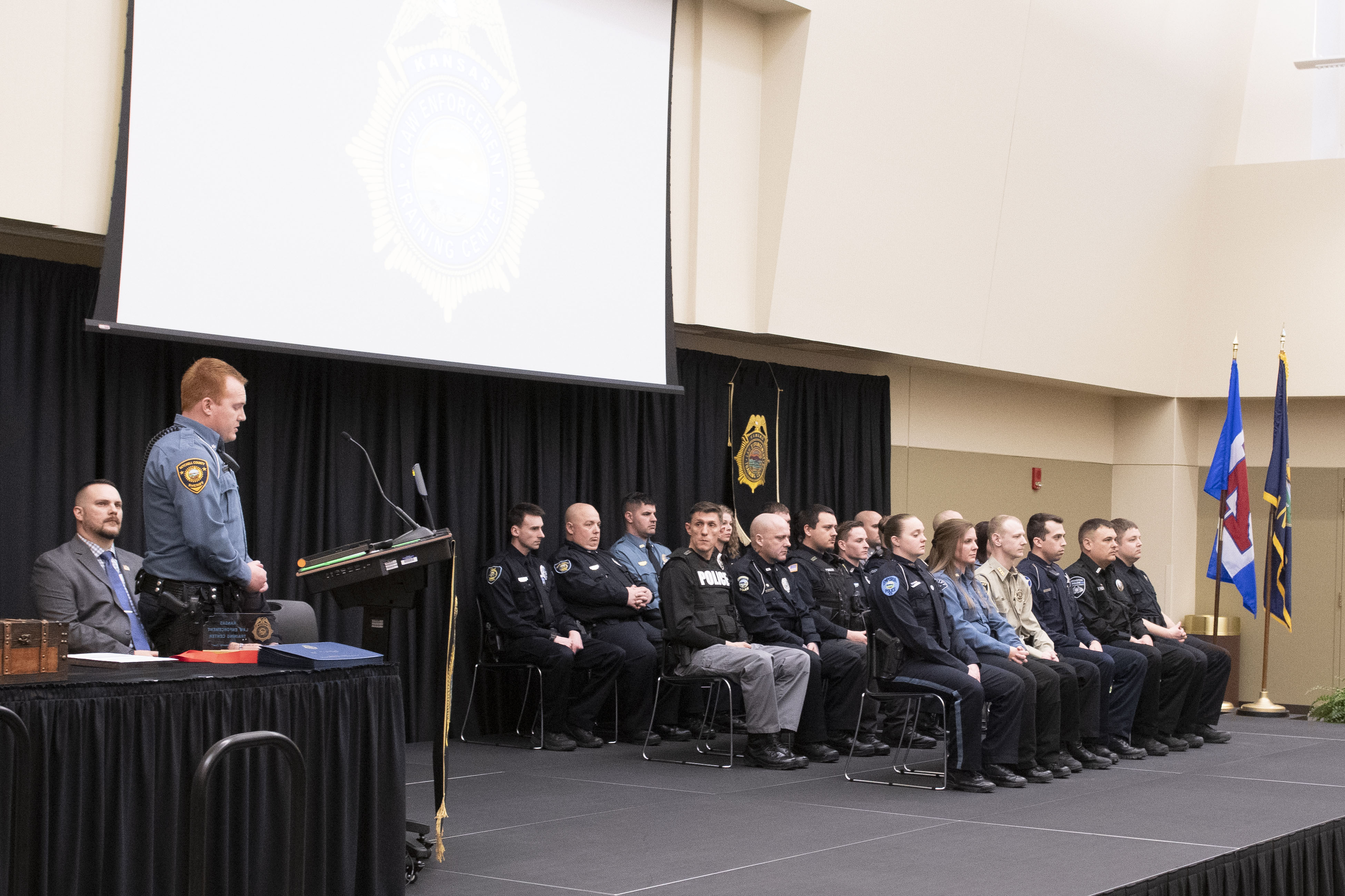 261st Class on stage for graduation