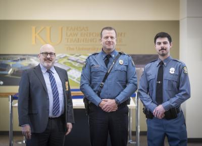 "Vice Provost Darin Beck, Colonel Erik Smith, Class President Deputy Ethan Huxtable"