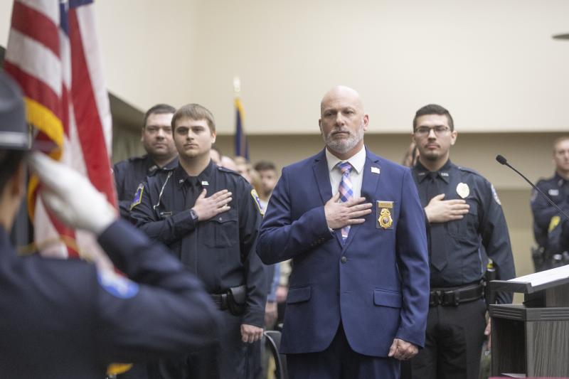 "321st KLETC Graduating Class saying Pledge of Allegiance"