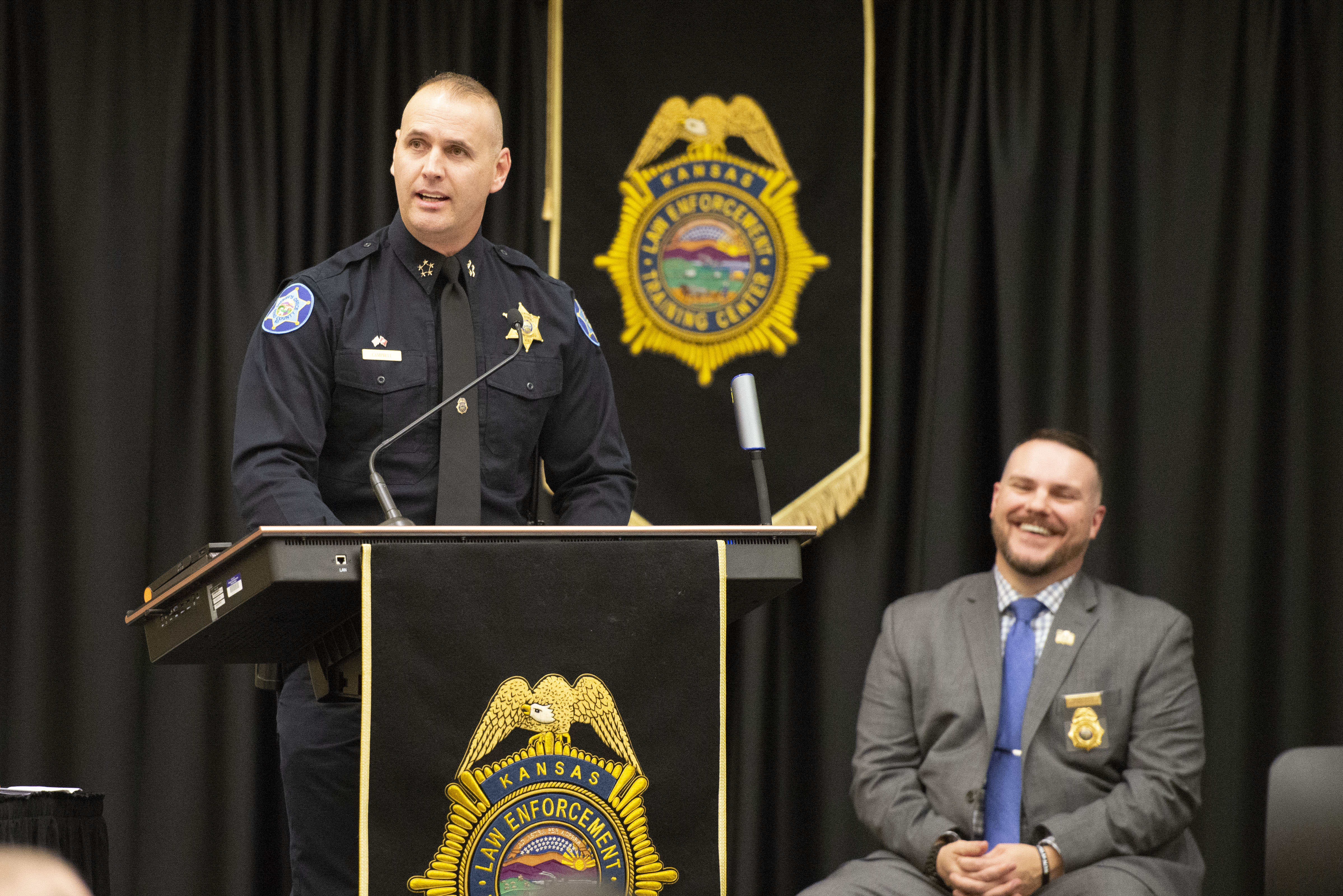 Sheriff Darrian Campbell speaking at 261st Class Graduation