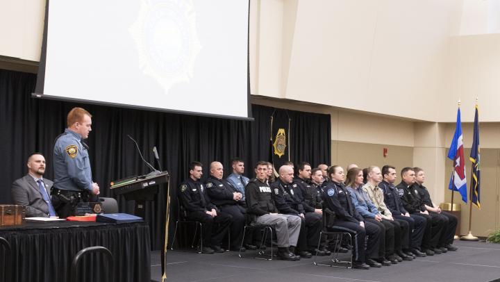 261st Class on stage for graduation