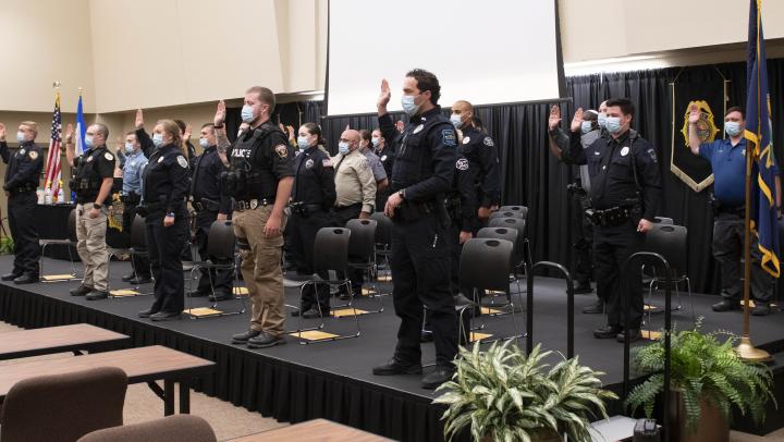 264th graduating class on stage